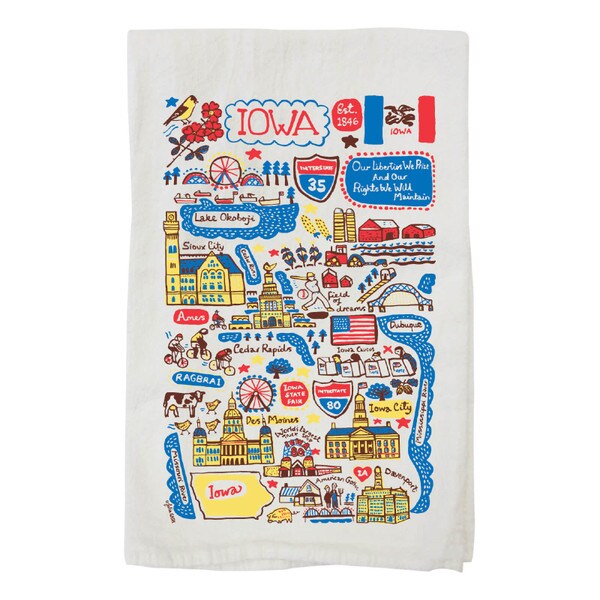 Julia Gash State of Iowa Cotton Tea Towel